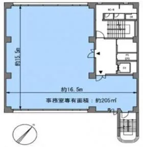 第四田町ビルの基準階図面