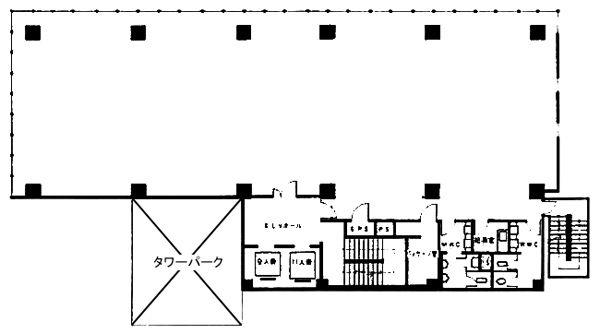 東成ビルディング 2F 93.49坪（309.05m<sup>2</sup>）：基準階図面