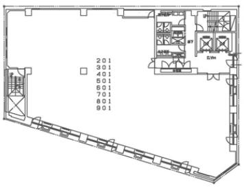日本橋ライフサイエンスビルディング 10(旧KDX日本橋本町)ビル 4F 141.33坪（467.20m<sup>2</sup>）：基準階図面