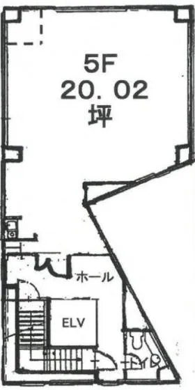 高鼻町川鍋ビルの基準階図面