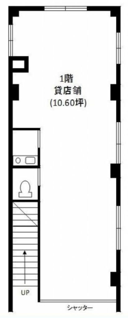 町田ビル 1F 10.6坪（35.04m<sup>2</sup>）：基準階図面