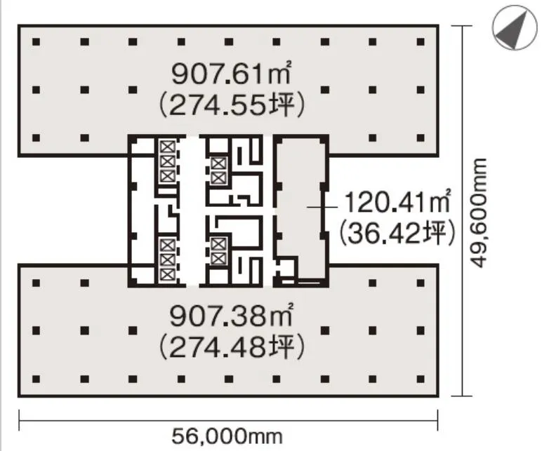 銀座6丁目Squareビル 3F 392.36坪（1297.05m<sup>2</sup>） 図面
