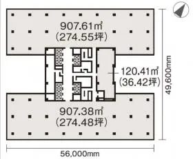 銀座6丁目Squareビルの基準階図面