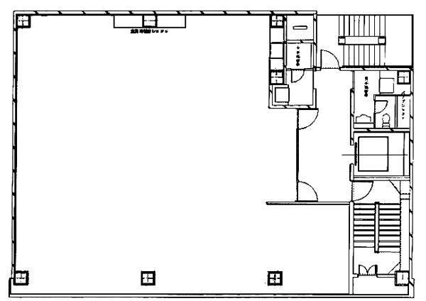 NREG銀座ビル 4F 44.8坪（148.09m<sup>2</sup>）：基準階図面
