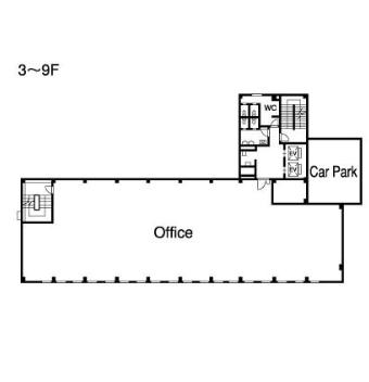 TK銀座8丁目ビル 3F 127.26坪（420.69m<sup>2</sup>）：基準階図面