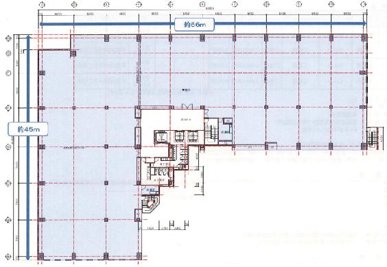 Daiwa月島ビル 3F 554.34坪（1832.52m<sup>2</sup>）：基準階図面