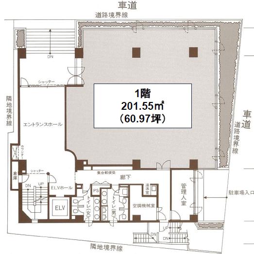新川エフビルディング 1F 60.97坪（201.55m<sup>2</sup>） 図面