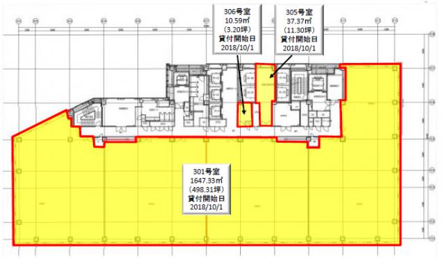 浜離宮三井ビルディング 3F 498.31坪（1647.30m<sup>2</sup>） 図面