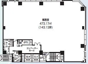 日本橋Dスクエアビル 3F 143.13坪（473.15m<sup>2</sup>） 図面