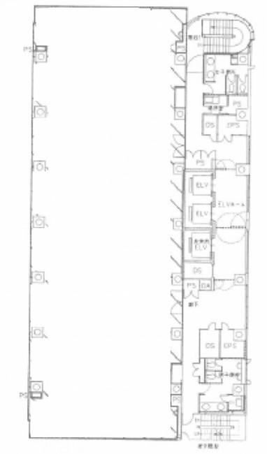 あいおいニッセイ同和損保八重洲ビル 4F 124.36坪（411.10m<sup>2</sup>）：基準階図面