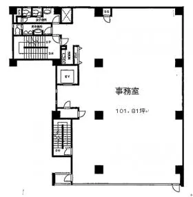 上村工業東京支社ビルの基準階図面
