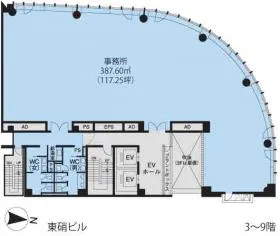 日本橋ライフサイエンスビルディング3(旧日本橋東硝)の基準階図面