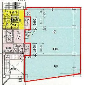 九段サウスサイドスクエア(旧Daiwa九段)ビルの基準階図面