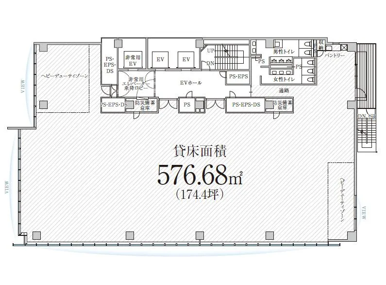 PMO田町Ⅲビル 9F 174.84坪（577.98m<sup>2</sup>） 図面