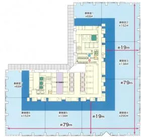 赤坂トラストタワー(東京ワールドゲート赤坂)の基準階図面
