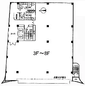 JREコスモ金杉橋ビルの基準階図面
