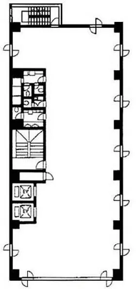 ハリファックス御成門ビルの基準階図面