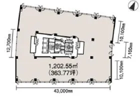 NBF高輪ビルの基準階図面