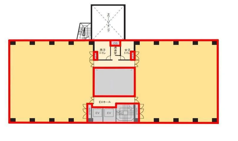 テーブルメディアセンター(旧:HJK市ケ谷ビルの基準階図面