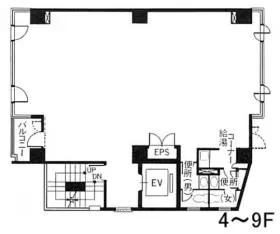 菱秀神楽坂ビルの基準階図面
