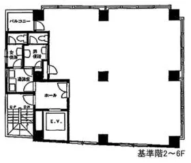 紀尾井町山本ビルの基準階図面