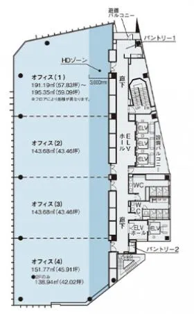 名古屋ビルディング桜館の基準階図面