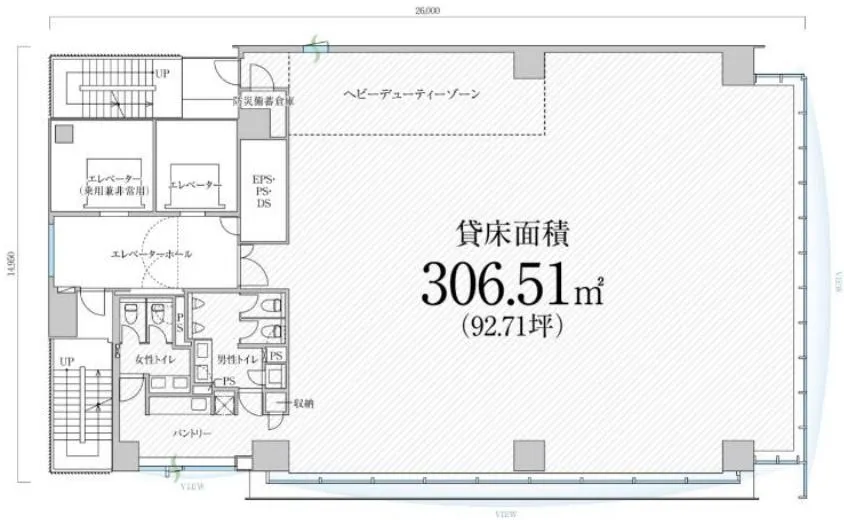 PMO浜松町Ⅲビル 11F 92.71坪（306.47m<sup>2</sup>） 図面