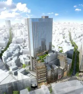 (仮称)渋谷区道玄坂二丁目計画ビルの外観